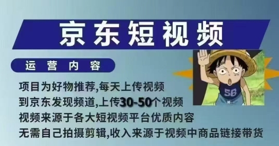 京东短视频带货课,无需自己拍摄剪辑,保姆式教学,两天快速上手-则成副业项目资源站