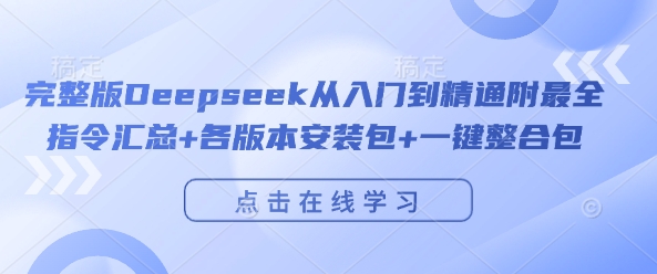 完整版Deepseek从入门到精通附最全指令汇总+各版本安装包+一键整合包-则成副业项目资源站