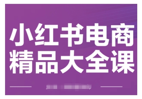 小红书电商精品大全课,快速掌握小红书运营技巧,实现精准引流与爆单目标,轻松玩转小红书电商-则成副业项目资源站