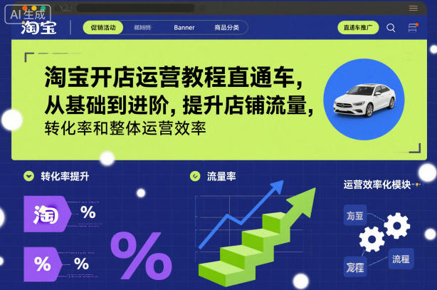 淘宝开店运营教程直通车，从基础到进阶，提升店铺流量，转化率和整体运营效率（更新11月）-则成副业项目资源站