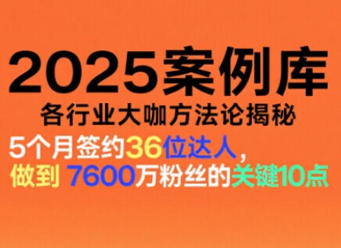 2025案例库，收录各行业大咖的方法论，各行业大咖方法论揭秘-则成副业项目资源站