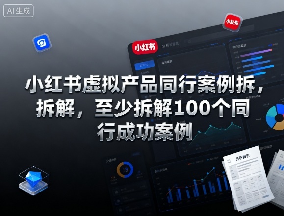 小红书虚拟产品同行案例拆解，至少拆解100个同行成功案例（完结）-则成副业项目资源站