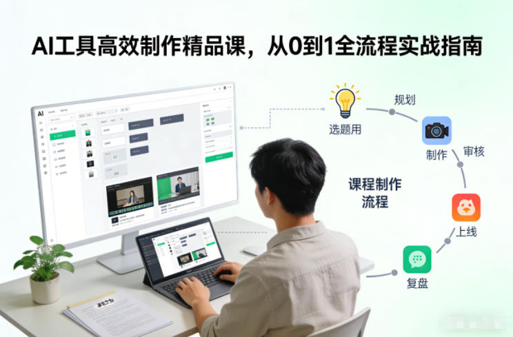 AI工具高效制作精品课，从0到1全流程实战指南-则成副业项目资源站