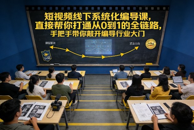 短视频线下系统化编导课，直接帮你打通从0到1的全链路，手把手带你敲开编导行业大门-则成副业项目资源站