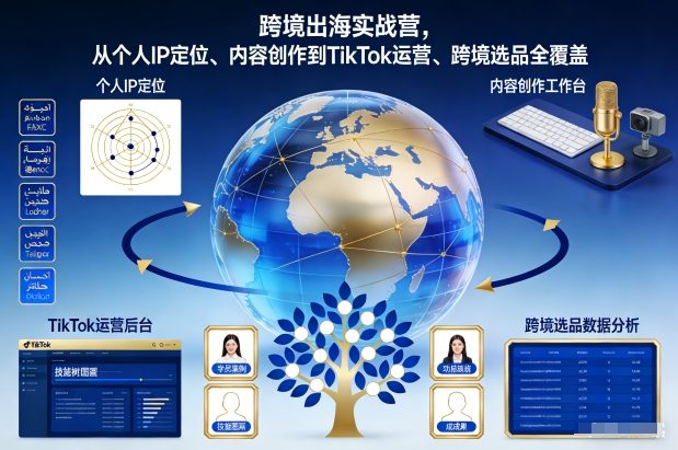 跨境出海实战营，从个人IP定位、内容创作到TikTok运营、跨境选品全覆盖-则成副业项目资源站