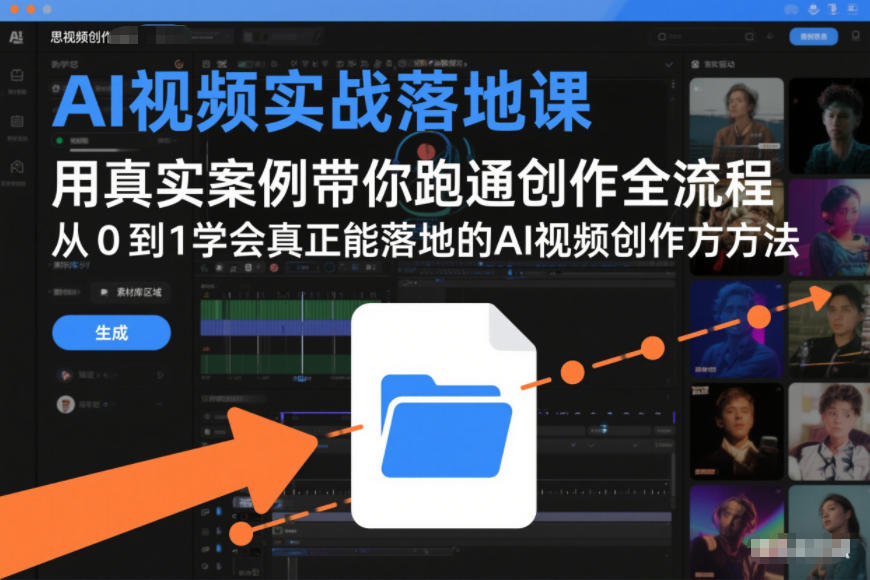 AI视频实战落地课，用真实案例带你跑通创作全流程，从0到1学会真正能落地的AI视频创作方法-则成副业项目资源站