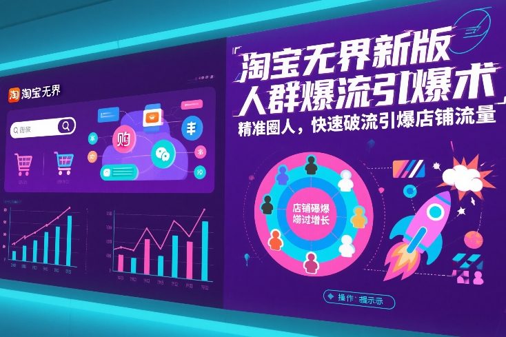 淘宝无界新版人群爆流引爆术，精准圈人，快速破流引爆店铺流量-则成副业项目资源站