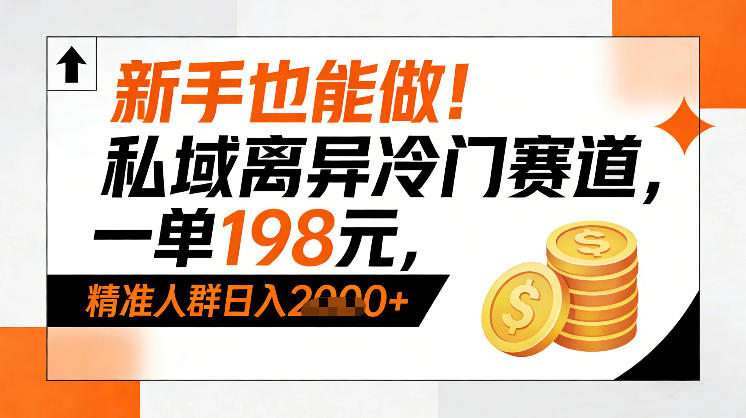 新手也能做！私域离异冷门赛道，一单198，精准人群日入1k+-则成副业项目资源站