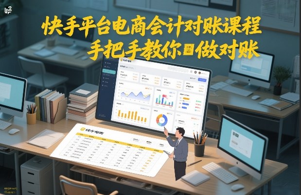 快手平台电商会计对账课程，手把手教你做对账-则成副业项目资源站