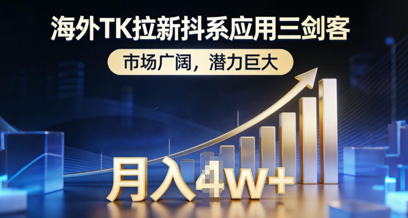 海外TK拉新抖系应用三剑客，市场广阔，潜力巨大，月入1w+-则成副业项目资源站