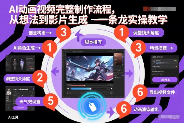 AI动画视频完整制作流程，从想法到影片生成一条龙实操教学-则成副业项目资源站
