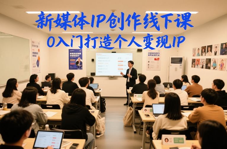 新媒体IP创作线下课，0入门打造个人变现IP-则成副业项目资源站