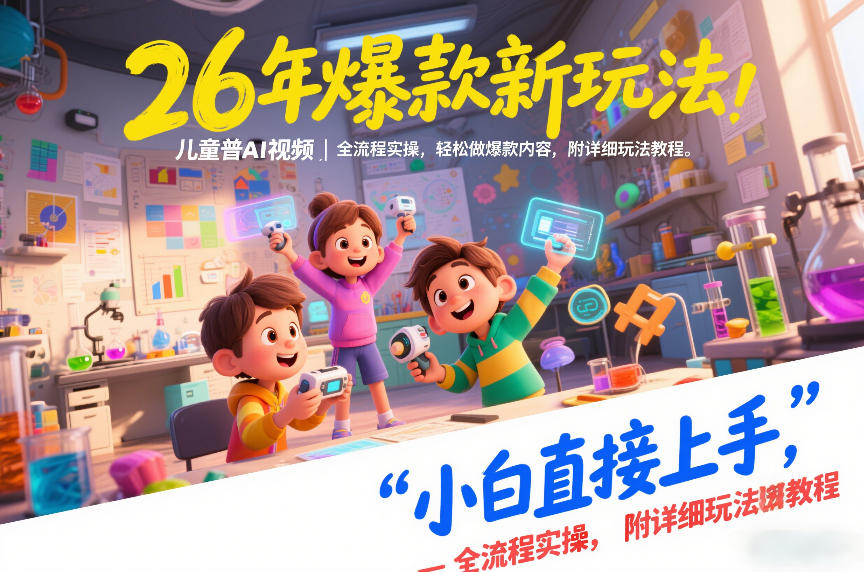 26年爆款新玩法，儿童科普AI视频，全流程实操，轻松做爆款内容，小白直接上手，附详细玩法教程-则成副业项目资源站