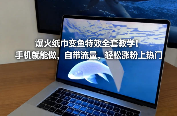 爆火纸巾变鱼特效全套教学！手机就能做，自带流量，轻松涨粉上热门-则成副业项目资源站