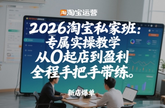 2026淘宝私家班：专属实操教学，从0起店到盈利，全程手把手带练-则成副业项目资源站
