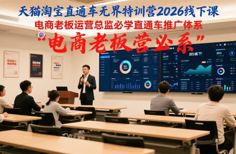 天猫淘宝直通车无界特训营2026线下课，电商老板运营总监必学直通车推广体系-则成副业项目资源站