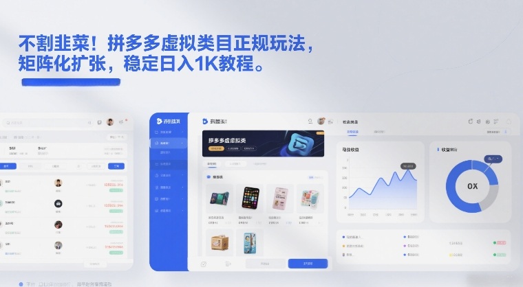 不割韭菜！拼多多虚拟类目正规玩法，矩阵化扩张，稳定日入1K教程【揭秘】-则成副业项目资源站