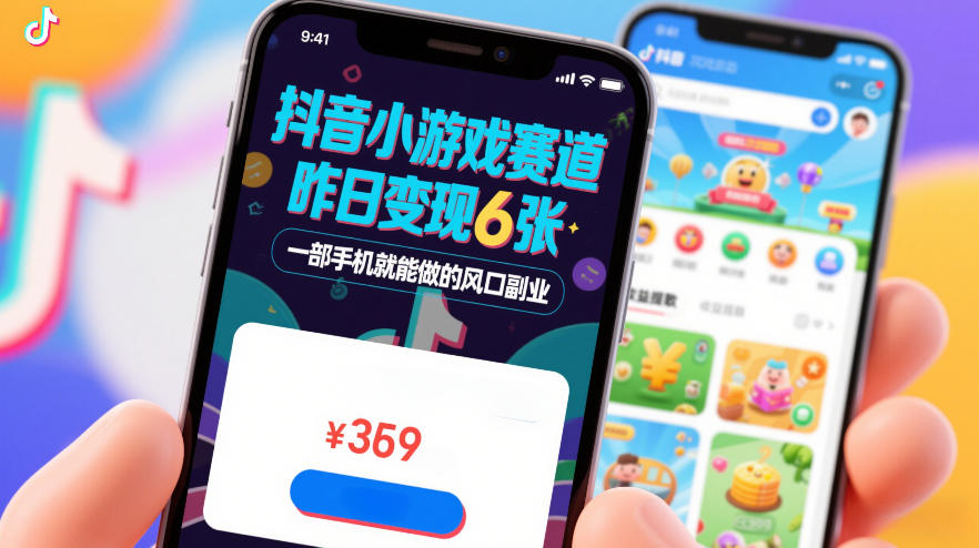 抖音小游戏赛道，昨日变现600+，零基础一部手机就能做的风口副业【揭秘】-则成副业项目资源站