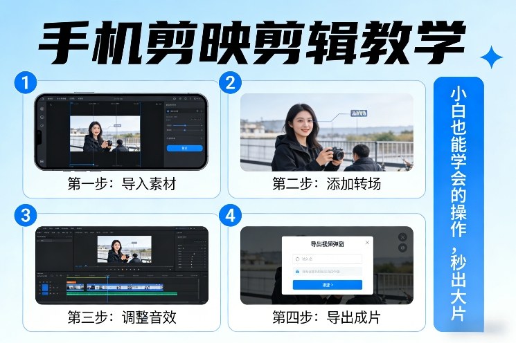 手机剪映剪辑教学，小白也能学会的操作，秒出大片-则成副业项目资源站