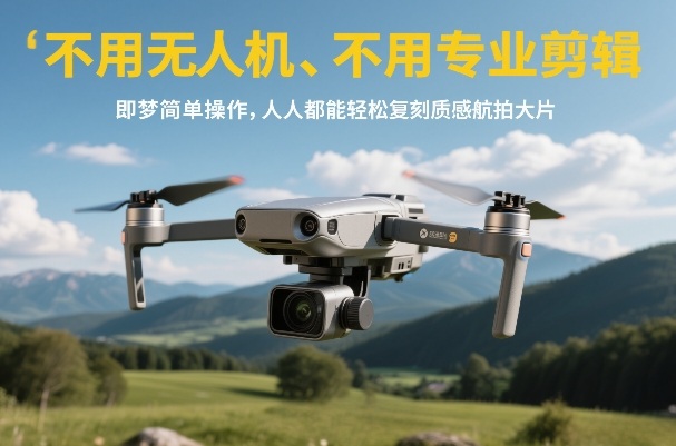 不用无人机、不用专业剪辑，即梦简单操作，人人都能轻松复刻质感航拍大片-则成副业项目资源站