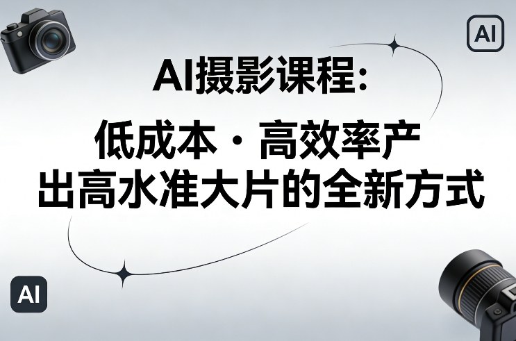 AI摄影课程，低成本高效率产出高水准大片的全新方式-则成副业项目资源站