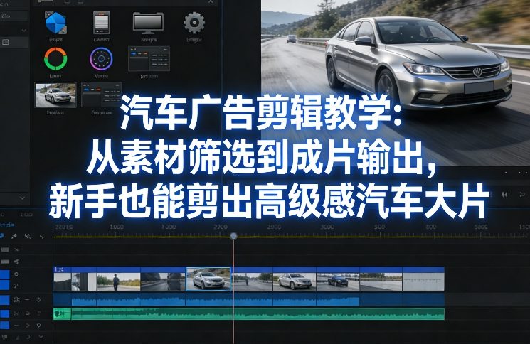 汽车广告剪辑教学：从素材筛选到成片输出，新手也能剪出高级感汽车大片-则成副业项目资源站
