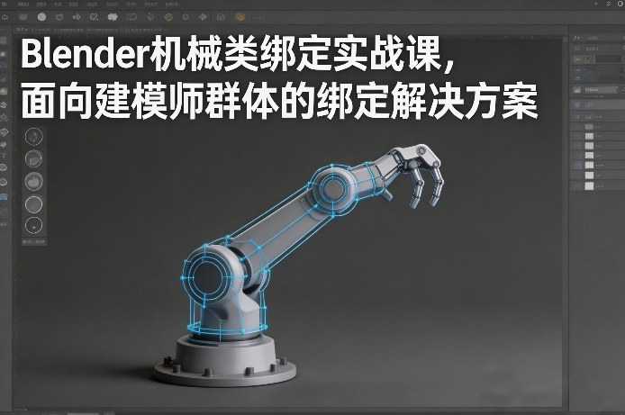 Blender机械类绑定实战课，面向建模师群体的绑定解决方案-则成副业项目资源站