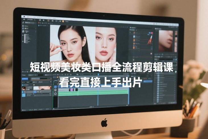 短视频美妆类口播全流程剪辑课，看完直接上手出片-则成副业项目资源站