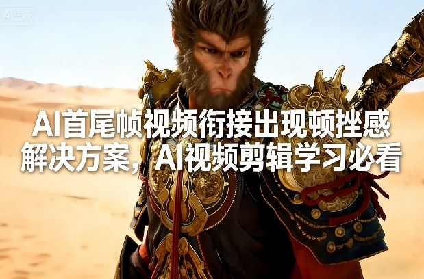 AI首尾帧视频衔接出现顿挫感解决方案，AI视频剪辑学习必看-则成副业项目资源站