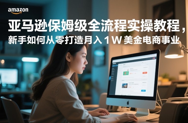 亚马逊保姆级全流程实操教程，新手如何从零打造月入1W美金电商事业-则成副业项目资源站