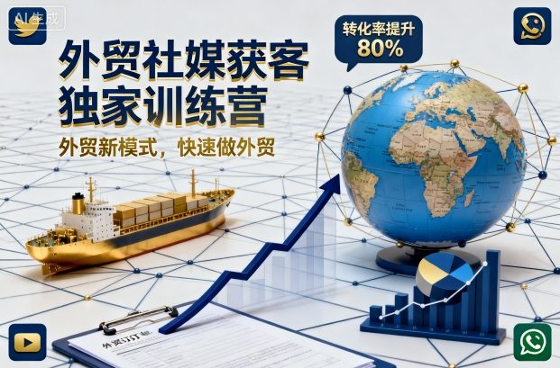 外贸社媒获客独家训练营，外贸新模式，快速做外贸（更新26年2月）-则成副业项目资源站