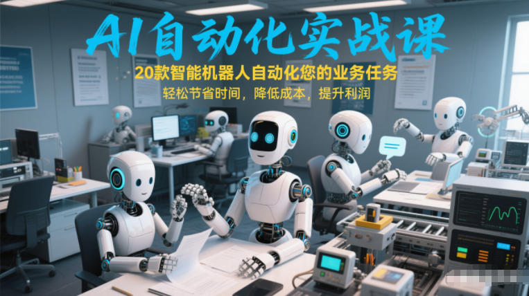 AI自动化实战课：20款智能机器人自动化您的业务任务，轻松节省时间，降低成本，提升利润-则成副业项目资源站