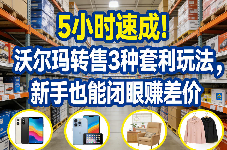 5小时速成！沃尔玛转售3种套利玩法，新手也能闭眼賺差价-则成副业项目资源站