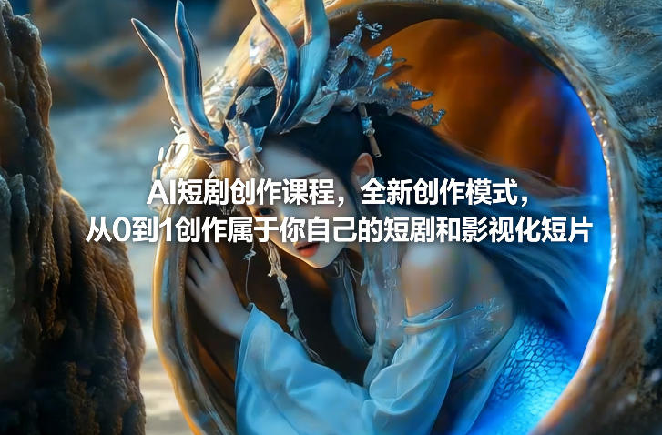 AI短剧创作课程，全新创作模式，从0到1创作属于你自己的短剧和影视化短片-则成副业项目资源站