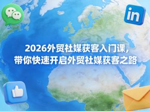 2026外贸社媒获客入门课，带你快速开启外贸社媒获客之路-则成副业项目资源站