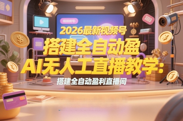 2026最新视频号AI无人直播教学：搭建全自动盈利直播间，低成本开启副业变现-则成副业项目资源站