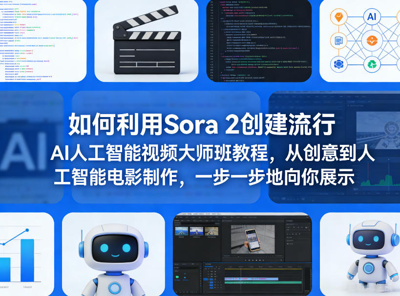 如何利用Sora 2创建流行AI人工智能视频大师班教程，从创意到人工智能电影制作，一步一步地向你展示-则成副业项目资源站
