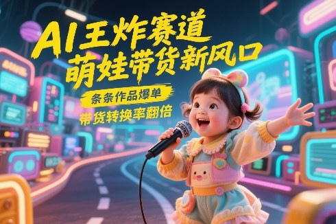 AI王炸赛道，萌娃带货新风口，条条作品爆单，带货转换率翻倍，核心逻辑拆解-则成副业项目资源站