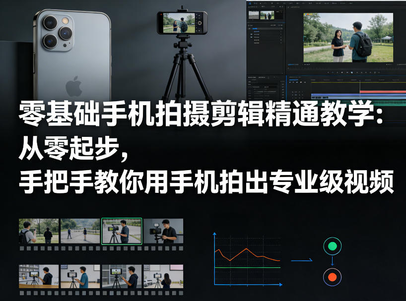 零基础手机拍摄剪辑精通教学：从零起步，手把手教你用手机拍出专业级视频-则成副业项目资源站