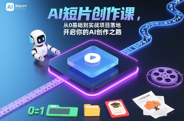 AI短片创作课，从0基础到实战项目落地，开启你的AI创作之路（更新0411）-则成副业项目资源站
