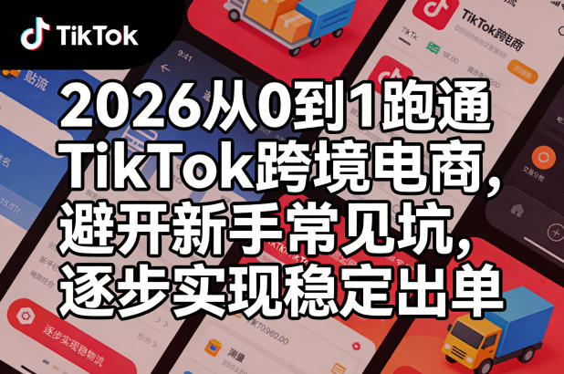 2026从0到1跑通TikTok跨境电商，避开新手常见坑，逐步实现稳定出单-则成副业项目资源站