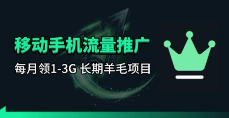 手机流量领取推广_每月一轮，刚需类的长期项目-则成副业项目资源站