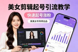 某美女号导师出品：美女剪辑起号引流教学，快速起号涨粉-则成副业项目资源站