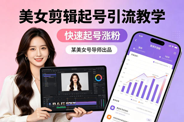 某美女号导师出品：美女剪辑起号引流教学，快速起号涨粉-则成副业项目资源站