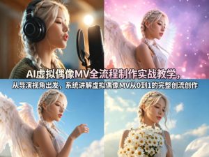 AI虚拟偶像MV全流程制作实战教学,从导演视角出发,系统讲解虚拟偶像MV从0到1的完整创作流程-则成副业项目资源站