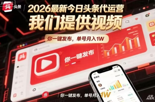 今日头条躺賺模式，你9我1，操作简单，一键发布，单机日入数百，长期合作【揭秘】-则成副业项目资源站