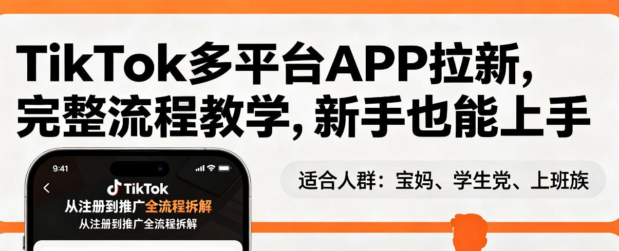 TikTok多平台APP拉新，完整流程教学，新手也能上手，轻松出海搞美金-则成副业项目资源站