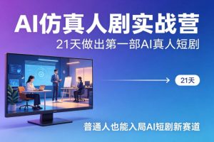 AI仿真人剧实战营,21天做出第一部AI真人短剧,普通人也能入局AI短剧新赛道-则成副业项目资源站