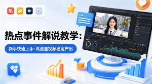 某大V的热点事件解说教学,新手也能快速上手,稳定产出高流量解说视频-则成副业项目资源站