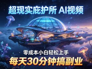 超现实庇护所AI视频项目拆解,零成本小白轻松上手,每天30分钟搞副业-则成副业项目资源站